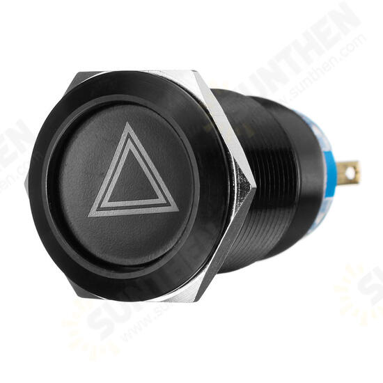 19mm 12V LED Push Button On Off Hazard Warning Signal Light Switch For Car Lorry Boat