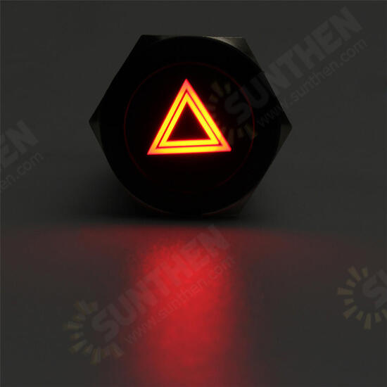 19mm 12V LED Push Button On Off Hazard Warning Signal Light Switch For Car Lorry Boat