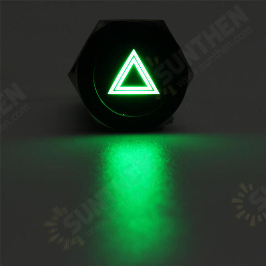 19mm 12V LED Push Button On Off Hazard Warning Signal Light Switch For Car Lorry Boat