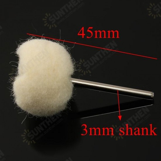 1pcs 3mm Shank Wool Polishing Ball Buffing Wheel For Jade Jewelry