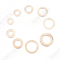 200Pcs Assorted Copper Washer Gasket Set Flat Ring Seal Assortment Hardware Kit