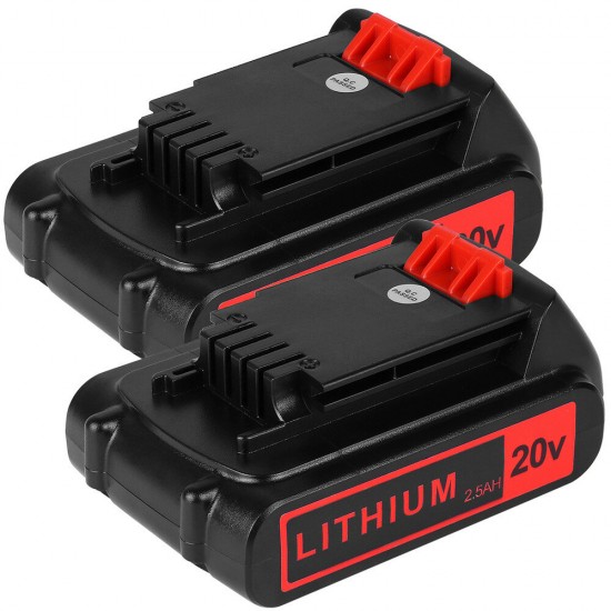 20V 2.5Ah Battery Replacement for Black and Decker 20V Lithium Cordless Battery LBXR20/2520/2020-OPE LBX20 LBXR20B-2 LB2X4020 LBX4020 LB20 LST201/220