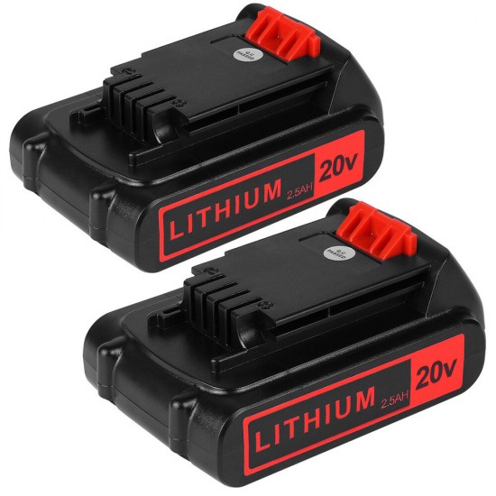 20V 2.5Ah Battery Replacement for Black and Decker 20V Lithium Cordless Battery LBXR20/2520/2020-OPE LBX20 LBXR20B-2 LB2X4020 LBX4020 LB20 LST201/220