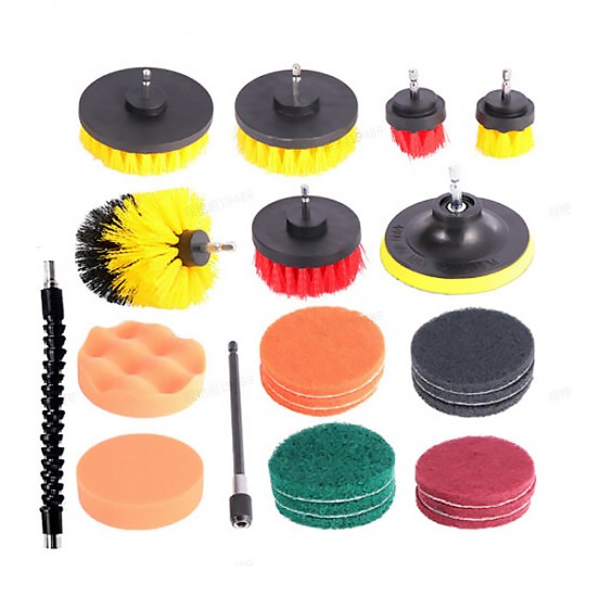 23pcs Cleaning Drill Brush Cleaner Combo Tool Kit Electric Drill Power Scrubber
