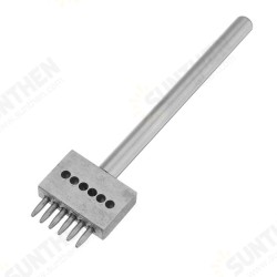 2/4/6 Hole Row Leather Craft Round Hole Puncher Cutter Punch Tool 4mm Spacing Leather Punch Hole Hand Craft Accessory 2/4/6 Hole Row Leather Craft Round Hole Puncher Cutter Punch Tool 4mm Spacing Leather Punch Hole Hand Craft Accessory