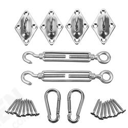 24pcs Sun Shade Sail Accessories for Triangle or Square Shade Sail Replacement Fitting Tools