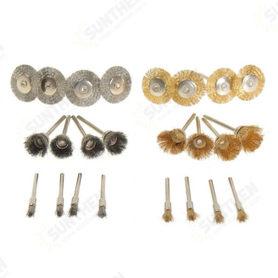 24pcs Wire Steel Brass Brushes Set Polishing Brush Wheels for Dremel Rotary Tool 24pcs Wire Steel Brass Brushes Set Polishing Brush Wheels for Dremel Rotary Tool