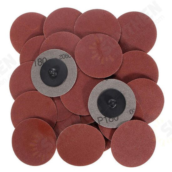 25pcs 2 Inch 180 Grit Roll Lock Sanding Discs R-Type Abrasive Tool