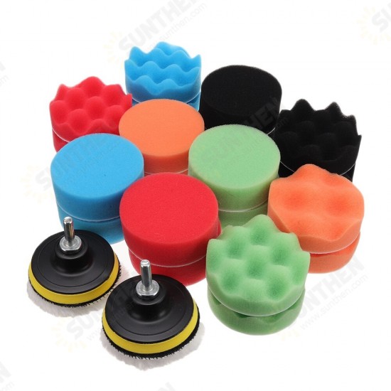 26Pcs Car Polishing Sponge Pad Set Waxing Clean Polish Buffer Drill Wheel for Car Polisher Removes Scratches Tools