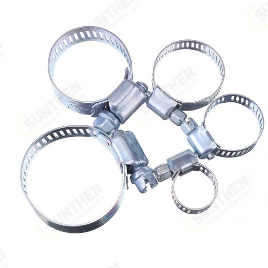 26pcs Stainless Steel Drive Hose Clamp Adjustable Fuel Pipe Worm Gear Clip 26pcs Stainless Steel Drive Hose Clamp Adjustable Fuel Pipe Worm Gear Clip