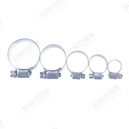 26pcs Stainless Steel Drive Hose Clamp Adjustable Fuel Pipe Worm Gear Clip 26pcs Stainless Steel Drive Hose Clamp Adjustable Fuel Pipe Worm Gear Clip