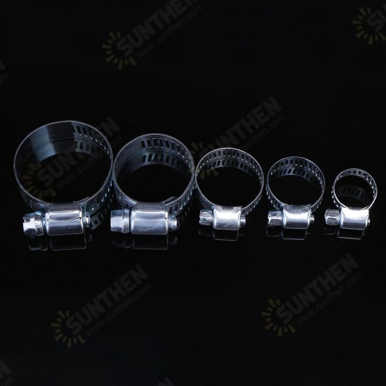 26pcs Stainless Steel Drive Hose Clamp Adjustable Fuel Pipe Worm Gear Clip 26pcs Stainless Steel Drive Hose Clamp Adjustable Fuel Pipe Worm Gear Clip