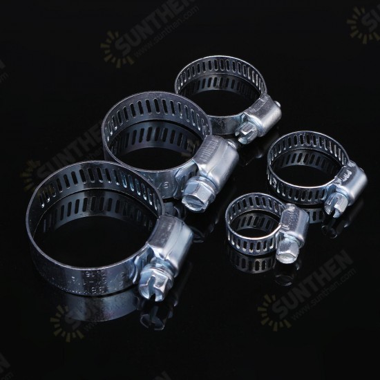 26pcs Stainless Steel Drive Hose Clamp Adjustable Fuel Pipe Worm Gear Clip 26pcs Stainless Steel Drive Hose Clamp Adjustable Fuel Pipe Worm Gear Clip
