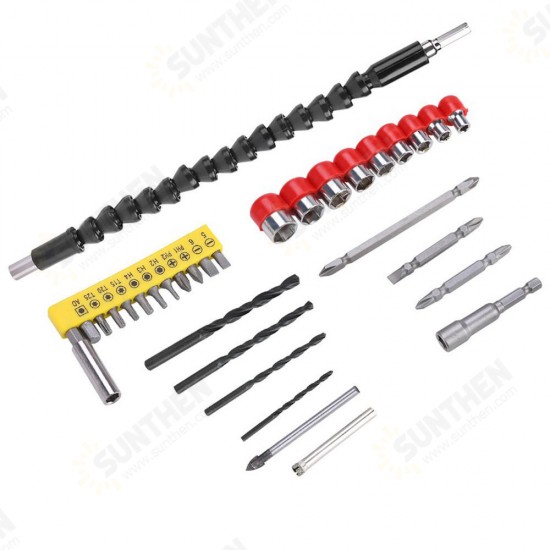 28pcs Drill Bits Set Including 18pcs Screwdriver Bit 9pcs Screw Extractor 1pc Shaft Drill 28pcs Drill Bits Set Including 18pcs Screwdriver Bit 9pcs Screw Extractor 1pc Shaft Drill