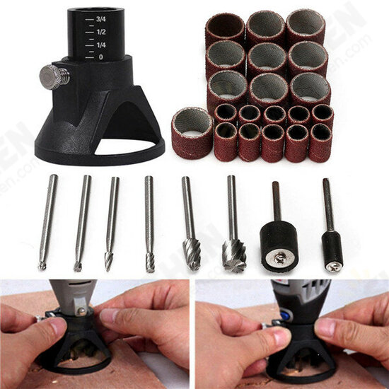 29pcs Drill Carving Positioner Locator with Sanding Bands and Rotary Burr for Rotary Tool 29pcs Drill Carving Positioner Locator with Sanding Bands and Rotary Burr for Rotary Tool