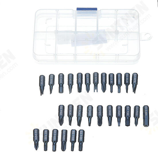 29pcs Magnetic Bit Set with Tool Box Bit Holder Tips Screwdriver Phillips Hex Torx Screwdriver Bit Tool Kit