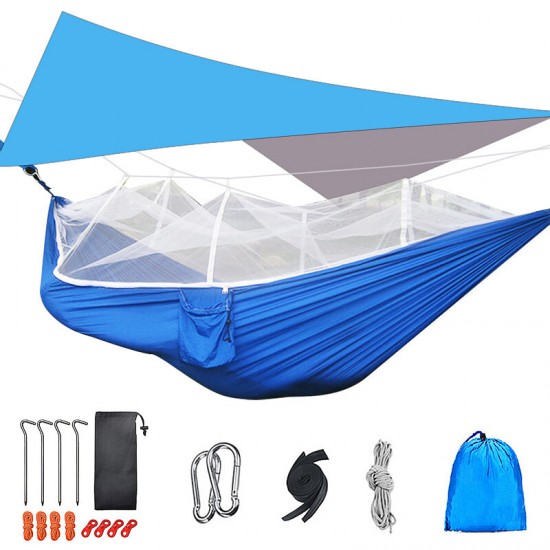 300kg Portable Double Camping Hammock Parachute Fabric With Mosquito Net