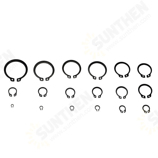 300pcs Retaining Circlip Set External Circlips Snap Ring Assortment Set Black 300pcs Retaining Circlip Set External Circlips Snap Ring Assortment Set Black