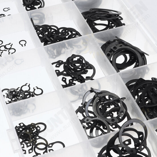 300pcs Retaining Circlip Set External Circlips Snap Ring Assortment Set Black 300pcs Retaining Circlip Set External Circlips Snap Ring Assortment Set Black