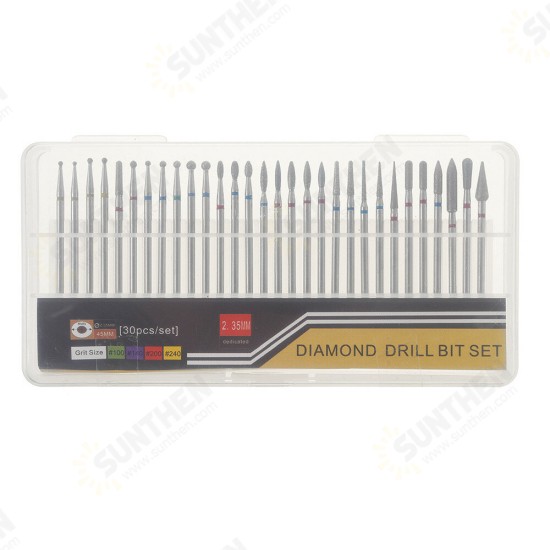 30Pcs Diamond Grinding Head Tungsten Carbide Grinding Polishing Bits for Nail 30Pcs Diamond Grinding Head Tungsten Carbide Grinding Polishing Bits for Nail