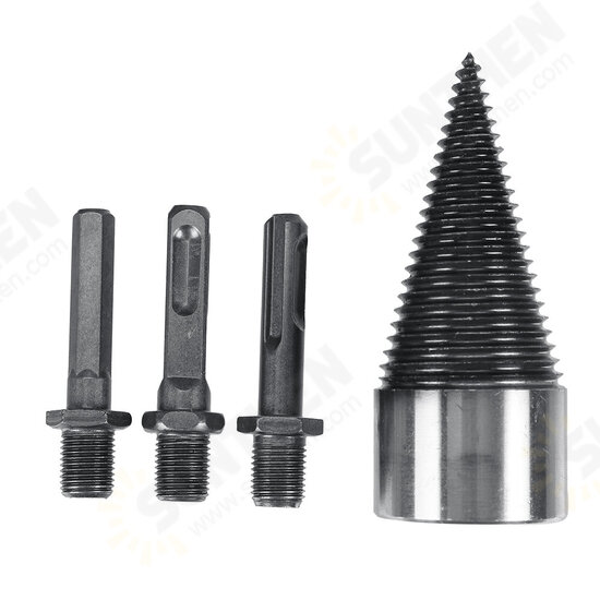 32mm Firewood Splitter Machine Drill Bit Wood Cone Punch Driver Square Round Hex Shank Drill Bit Split Drilling Woodworking Tool