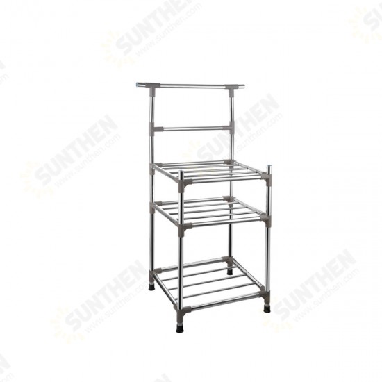 3/4 Layers Free-standing Stainless Steel Kitchen Rack Sheelf Pot Storage Holder