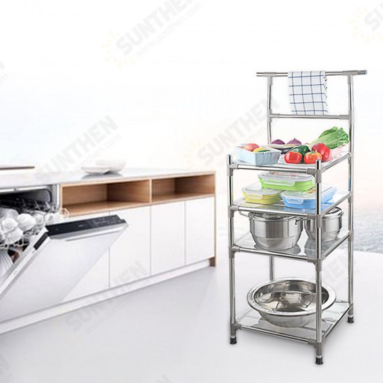 3/4 Layers Free-standing Stainless Steel Kitchen Rack Sheelf Pot Storage Holder