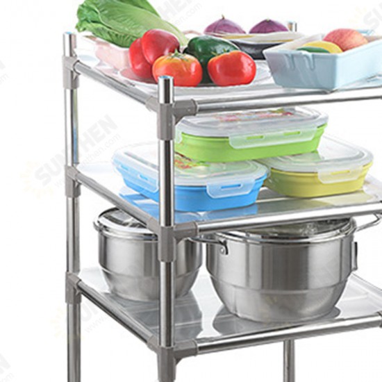 3/4 Layers Free-standing Stainless Steel Kitchen Rack Sheelf Pot Storage Holder