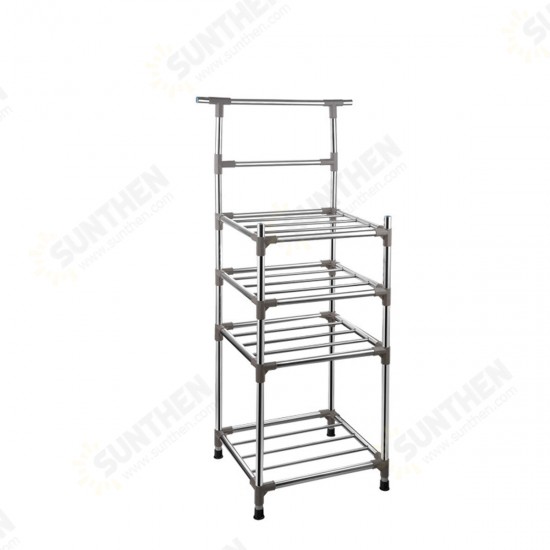 3/4 Layers Free-standing Stainless Steel Kitchen Rack Sheelf Pot Storage Holder