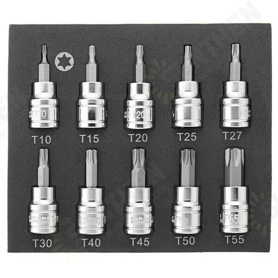 3/8 Inch Drive Socket 10pcs T10-T55 Torx Socket 9pcs H2-H10 Socket Bit Set 3/8 Inch Drive Socket 10pcs T10-T55 Torx Socket 9pcs H2-H10 Socket Bit Set
