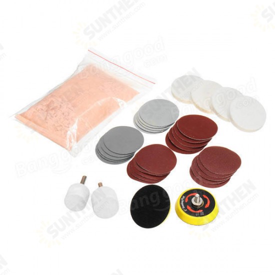 39pcs Glass Polishing Kit Scratch Remover Powder with Sanding Disc and Polishing Wheel 39pcs Glass Polishing Kit Scratch Remover Powder with Sanding Disc and Polishing Wheel