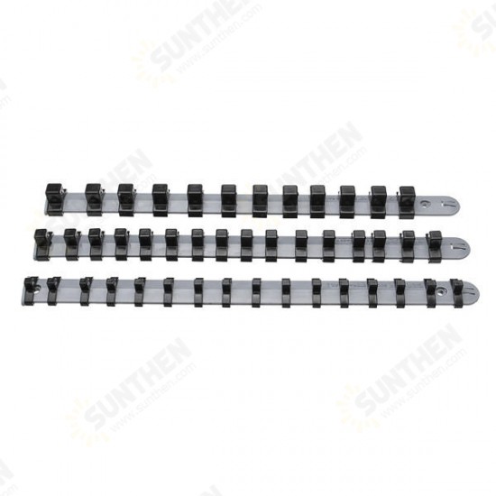 3Pcs 1/4 3/8 1/2 Inch Socket Tray Rail Rack Holder Storage Organizer Shelf Stand 3Pcs 1/4 3/8 1/2 Inch Socket Tray Rail Rack Holder Storage Organizer Shelf Stand