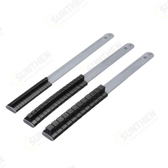 3Pcs 1/4 3/8 1/2 Inch Socket Tray Rail Rack Holder Storage Organizer Shelf Stand 3Pcs 1/4 3/8 1/2 Inch Socket Tray Rail Rack Holder Storage Organizer Shelf Stand