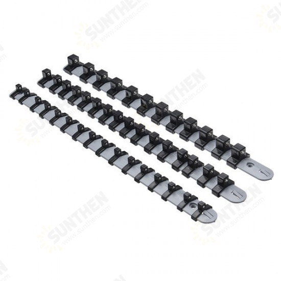 3Pcs 1/4 3/8 1/2 Inch Socket Tray Rail Rack Holder Storage Organizer Shelf Stand 3Pcs 1/4 3/8 1/2 Inch Socket Tray Rail Rack Holder Storage Organizer Shelf Stand