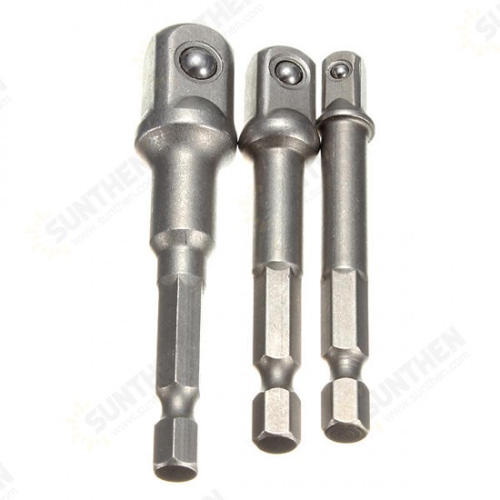 3pc Socket Adaptor Set 1/4 3/8 1/2 Inch Cordless Hex Drill Bit 3pc Socket Adaptor Set 1/4 3/8 1/2 Inch Cordless Hex Drill Bit