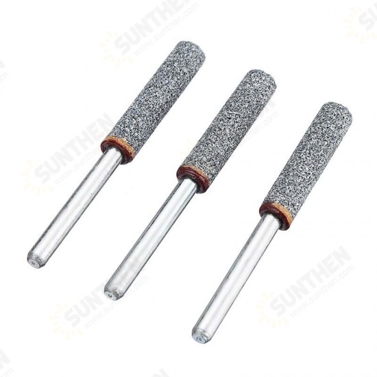 3pcs 5/32 Inch Diamond Grinding Head Grinding Stone Set Chainsaw Sharpener Burr Stone Round File