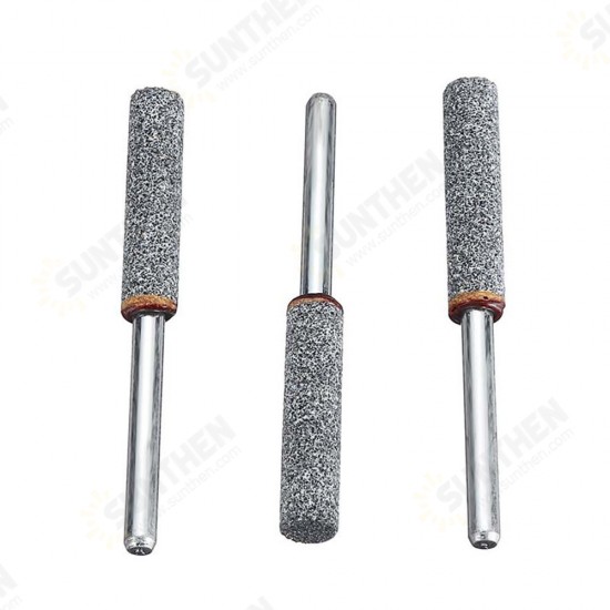 3pcs 5/32 Inch Diamond Grinding Head Grinding Stone Set Chainsaw Sharpener Burr Stone Round File