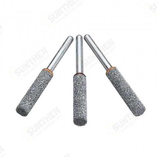 3pcs 5/32 Inch Diamond Grinding Head Grinding Stone Set Chainsaw Sharpener Burr Stone Round File