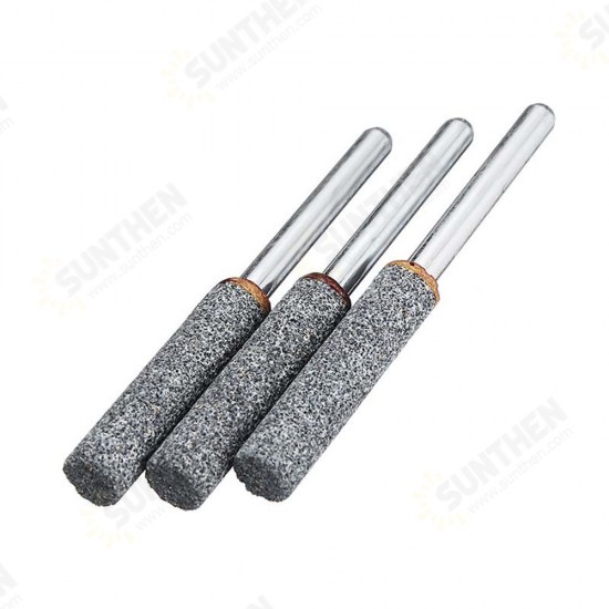 3pcs 5/32 Inch Diamond Grinding Head Grinding Stone Set Chainsaw Sharpener Burr Stone Round File