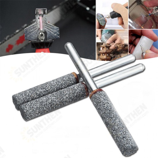 3pcs 5/32 Inch Diamond Grinding Head Grinding Stone Set Chainsaw Sharpener Burr Stone Round File