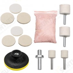 3pcs Cerium Oxide Polishing Powder with Felt Polishing Pad Polishing Wheel Kit