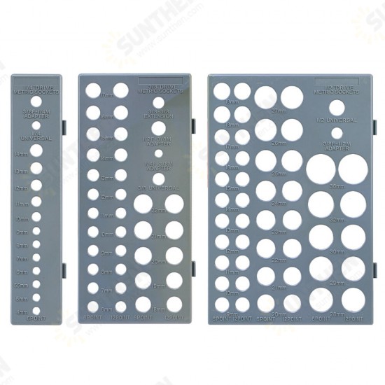 3pcs Multifunctional Sleeve Socket Organizer Tray Rack Storage Holder Metric Imperial Storage Holder 3pcs Multifunctional Sleeve Socket Organizer Tray Rack Storage Holder Metric Imperial Storage Holder
