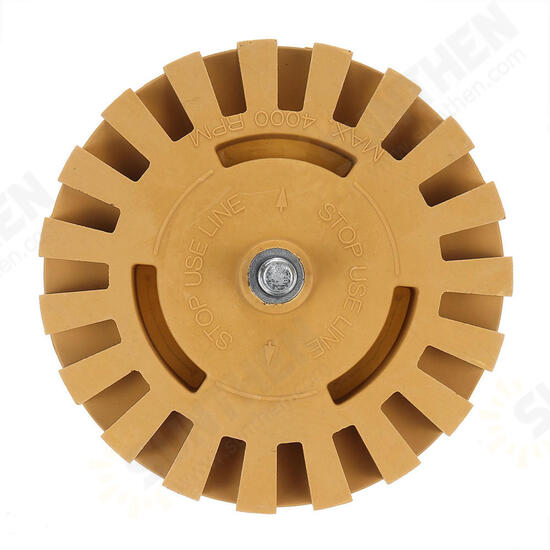 4 Inch Rubber Decal Eraser Caramel Wheel Removal with Power Drill Arbor Drill Adapter 4 Inch Rubber Decal Eraser Caramel Wheel Removal with Power Drill Arbor Drill Adapter