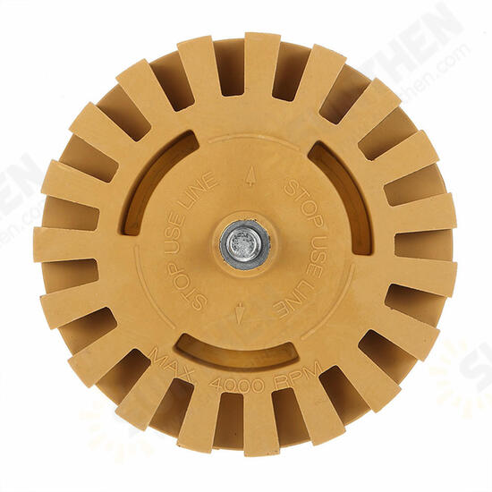 4 Inch Rubber Decal Eraser Caramel Wheel Removal with Power Drill Arbor Drill Adapter 4 Inch Rubber Decal Eraser Caramel Wheel Removal with Power Drill Arbor Drill Adapter
