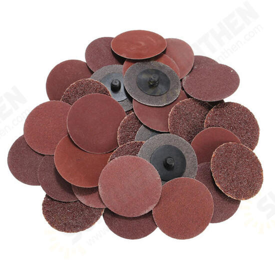 40pcs 2 Inch Roll Lock Sanding Disc 24/60/120/240 Grit Sandpaper