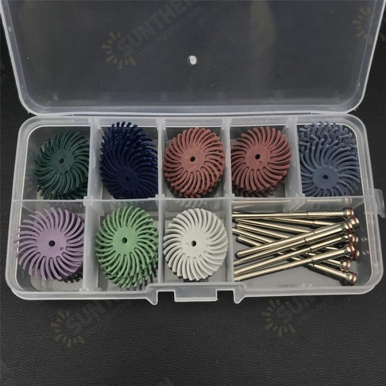 40pcs Dental Compound Spiral Polishing Finishing Disc Wheels And 10pcs Shank Mandrel