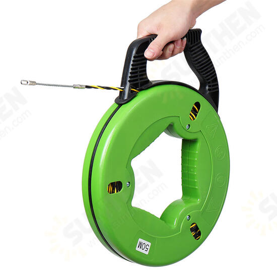 4.5mm x 30/40/50M Fiberglass Cable Tape Fish Tape Reel Puller Conduit Ducting Rodder Wire Cable