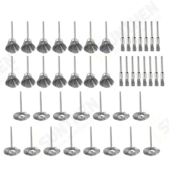 45pcs Steel Wire Wheel Brushes Sanding Polishing Set for Rotary Tool