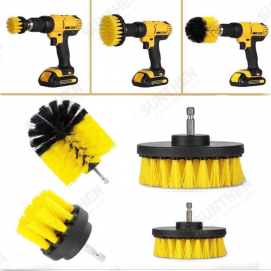 4Pcs 2/3.5/4/5 Inch Electric Drill Brush Yellow/Blue Cleaning Brush Tool For Bathtub Carpet 4Pcs 2/3.5/4/5 Inch Electric Drill Brush Yellow/Blue Cleaning Brush Tool For Bathtub Carpet