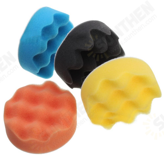 4pcs 4 Inch Buffing Pads Wave Sponge Polishing Pad Kit For Sanding Polisher Buffer Wash Cleaning Set